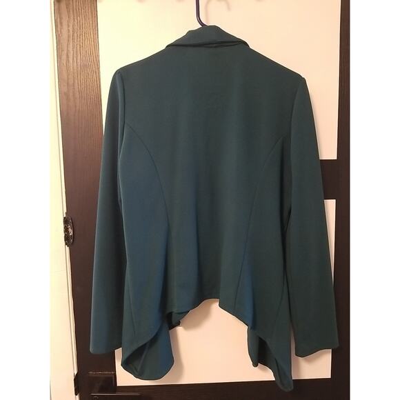 Moa Collection Green Open Front Jacket Size 2xl Shawl Collar - Picture 4 of 5
